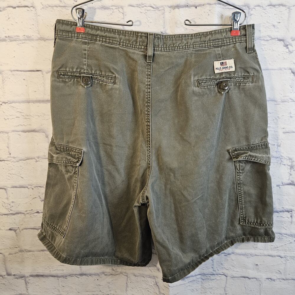Polo Ralph Lauren Cargo men’s green shorts Size 38 Utility Grunge Y2k - Picture 3 of 7